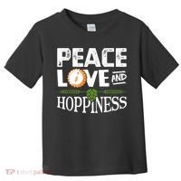Peace Love And Hoppiness Craft Beer IPA Lovers Brewing Toddler T-Shirt thumb 0