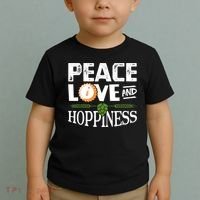 Peace Love And Hoppiness Craft Beer IPA Lovers Brewing Toddler T-Shirt thumb 2