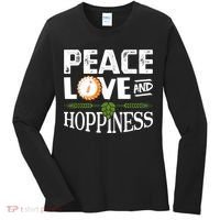 Peace Love And Hoppiness Craft Beer IPA Lovers Brewing Women's Long Sleeve Shirt thumb 0