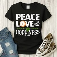 Peace Love And Hoppiness Craft Beer IPA Lovers Brewing Women's T-Shirt thumb 3