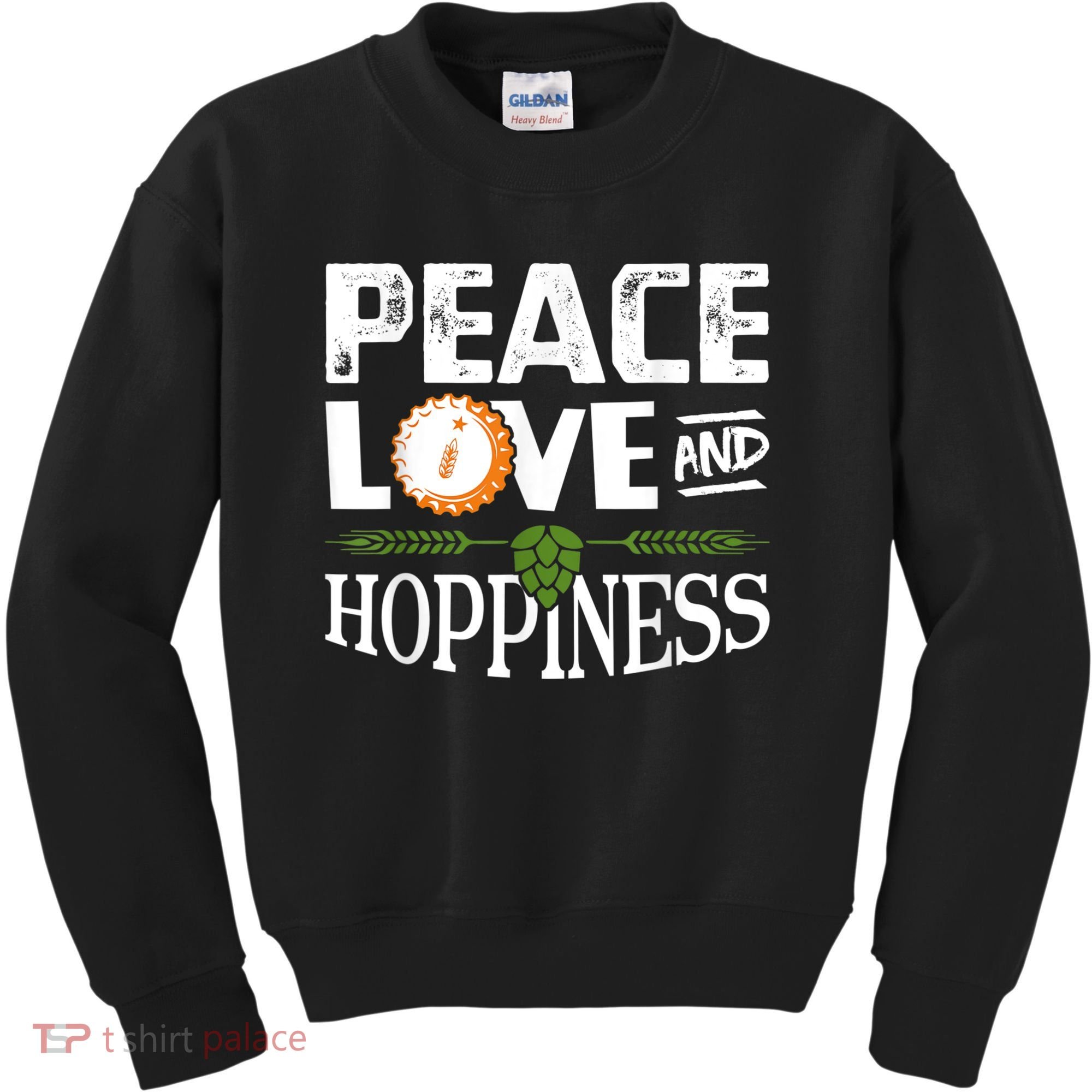 Peace Love And Hoppiness Craft Beer IPA Lovers Brewing Kids Sweatshirt
