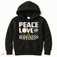 Peace Love And Hoppiness Craft Beer IPA Lovers Brewing Kids Hoodie thumb 0