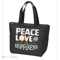 Peace Love And Hoppiness Craft Beer IPA Lovers Brewing Tote Bag thumb 3