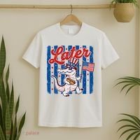 Patriotic Later Alligator USA American  Flag Fourth Of July 250th Anniversary T-Shirt thumb 2