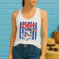 Patriotic Later Alligator USA American  Flag Fourth Of July 250th Anniversary Women's Tank Top thumb 2