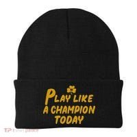 Play Like A Champions Todays For Funny Gift Beanie thumb 0