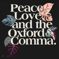 Peace Love And The Comma Grammar Lover USA-Made Doggie Bandana thumb 2