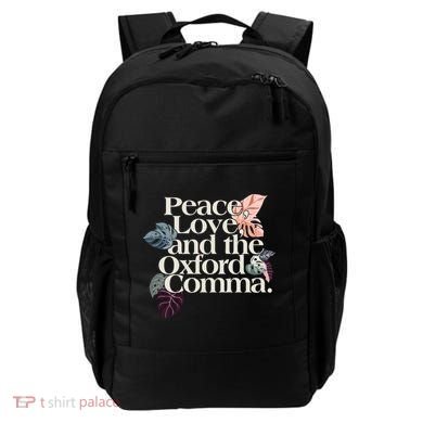Peace Love And The Comma Grammar Lover Backpack