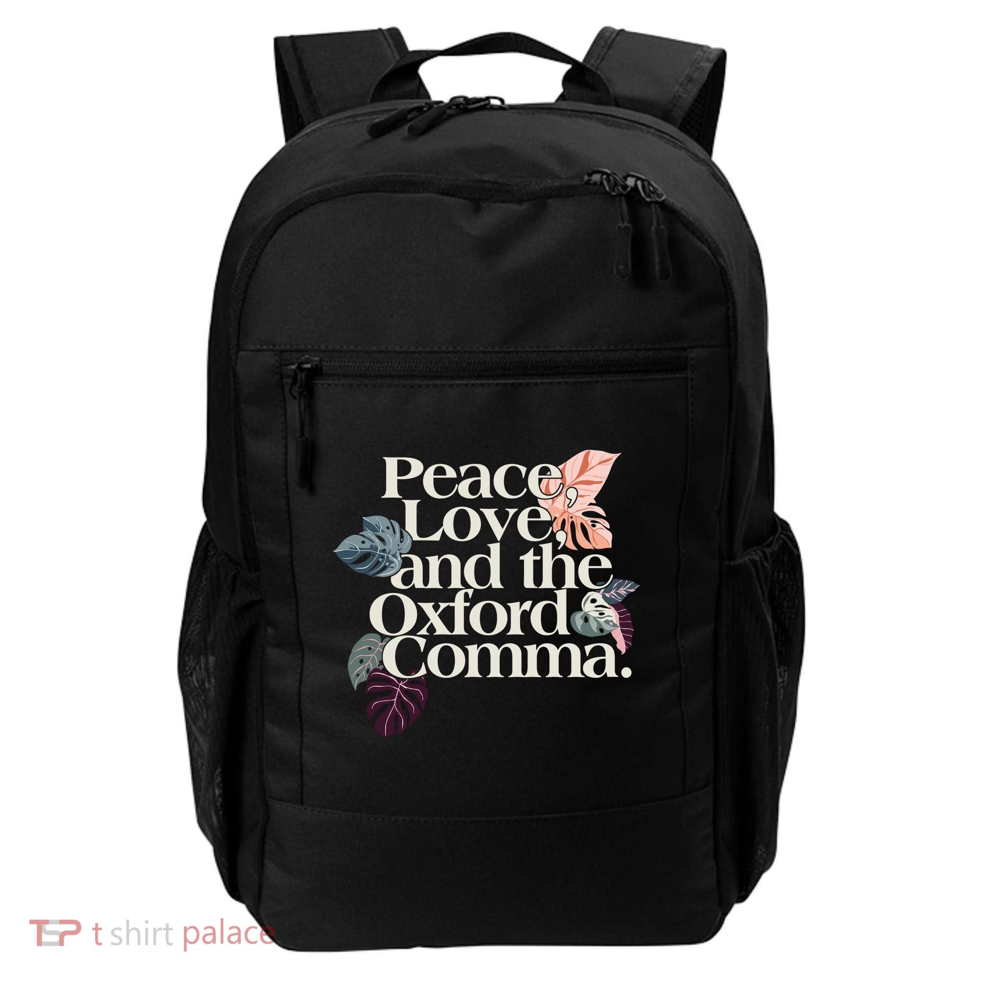 Peace Love And The Comma Grammar Lover Backpack