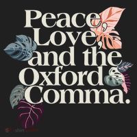 Peace Love And The Comma Grammar Lover Beanie thumb 2