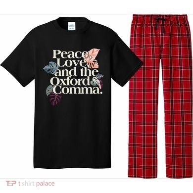 Peace Love And The Comma Grammar Lover Pajama Set