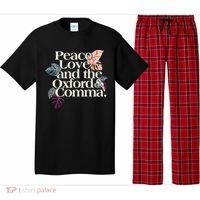 Peace Love And The Comma Grammar Lover Pajama Set thumb 0