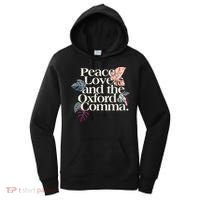Peace Love And The Comma Grammar Lover Women's Hoodie thumb 0