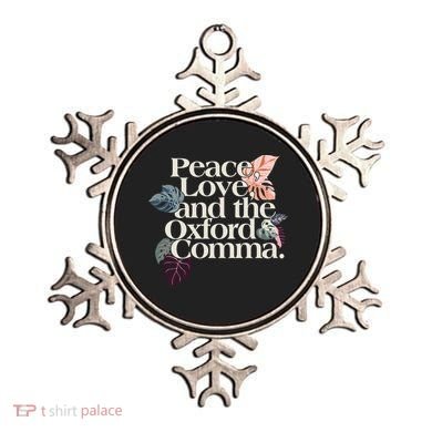 Peace Love And The Comma Grammar Lover Ornament