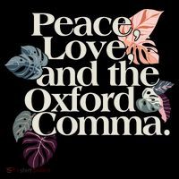 Peace Love And The Comma Grammar Lover Ornament thumb 1