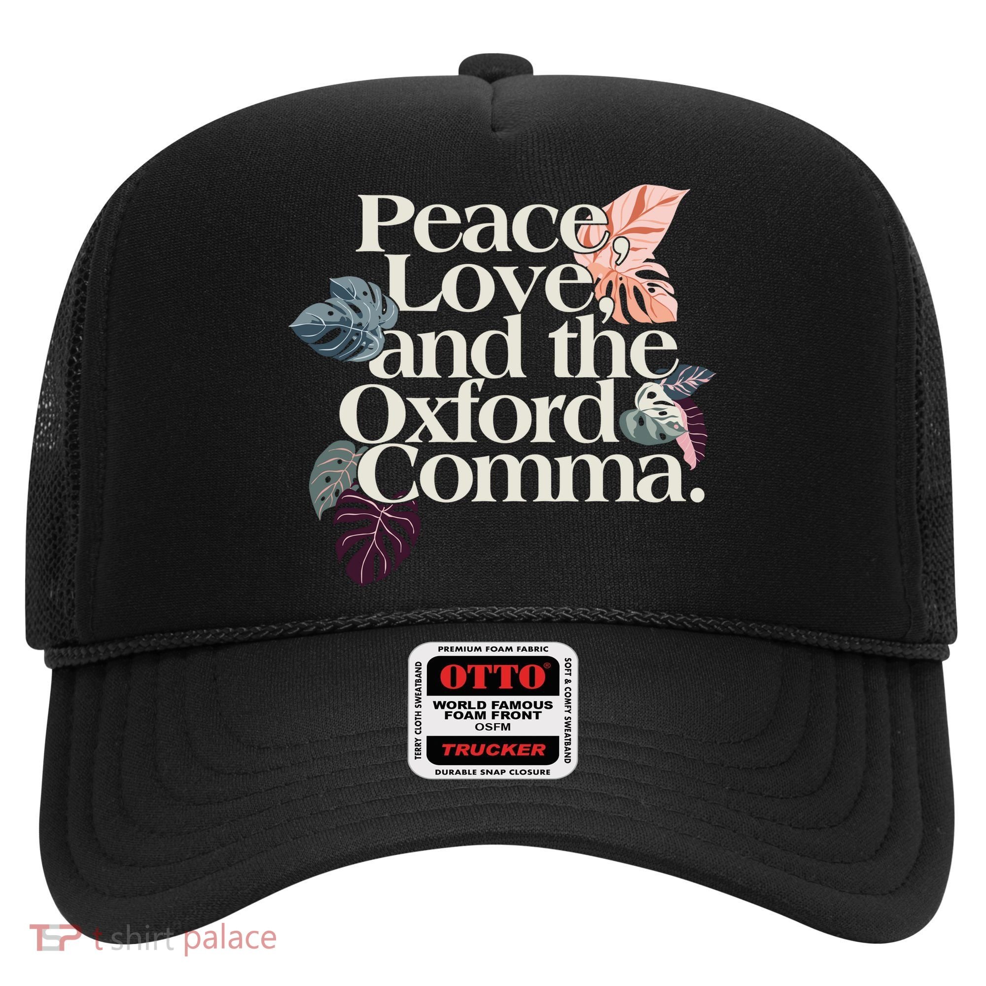 Peace Love And The Comma Grammar Lover Hat