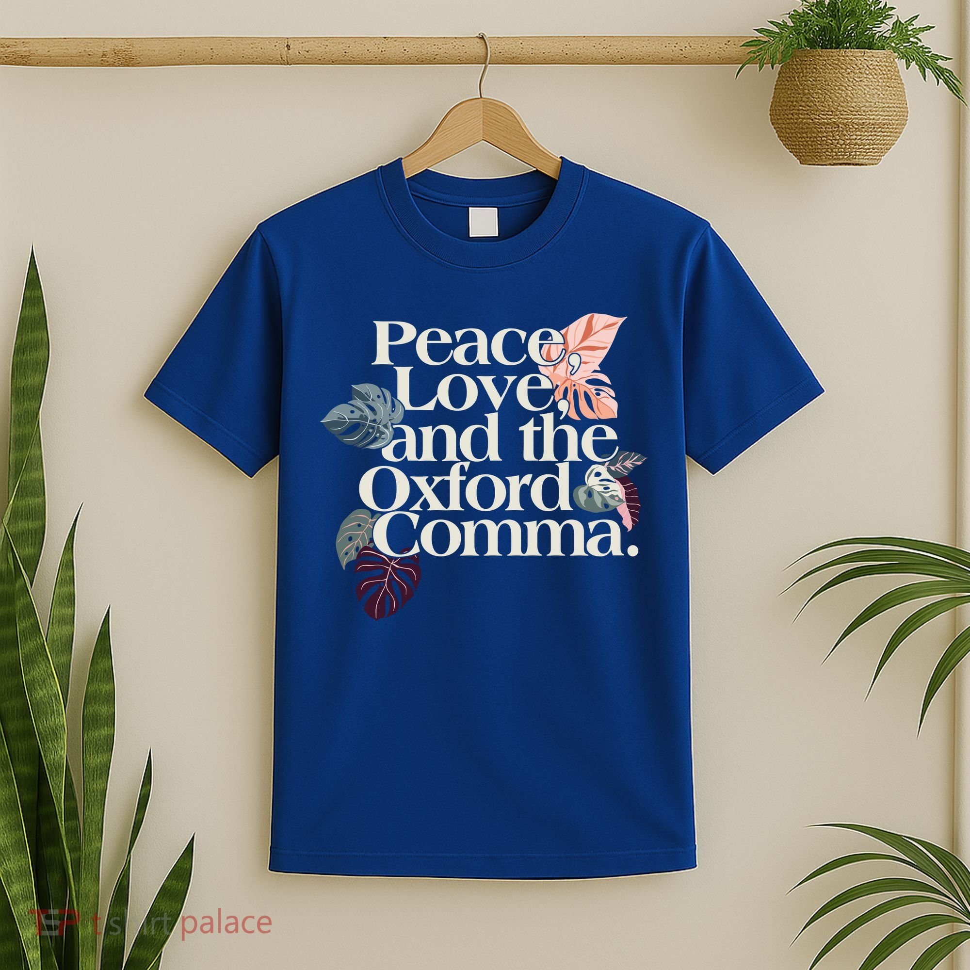 Peace Love And The Comma Grammar Lover T-Shirt