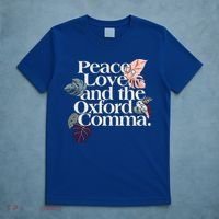 Peace Love And The Comma Grammar Lover T-Shirt thumb 5