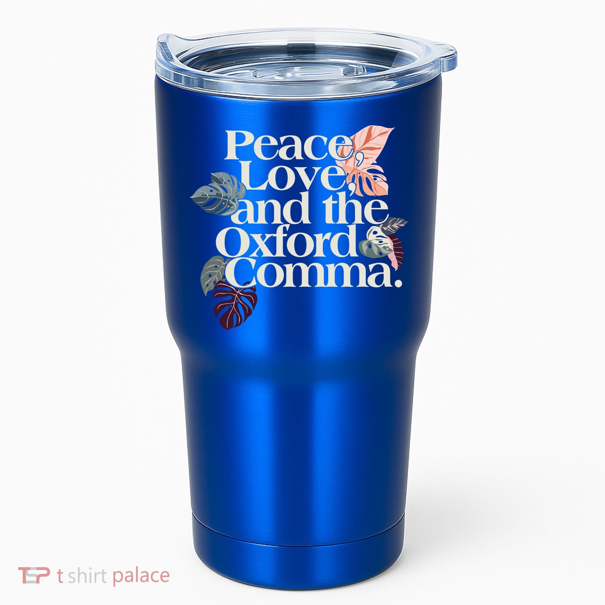 Peace Love And The Comma Grammar Lover Tumbler