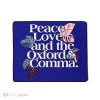 Peace Love And The Comma Grammar Lover Mousepad thumb 0