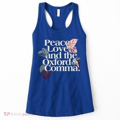 Peace Love And The Comma Grammar Lover Women's Tank Top
