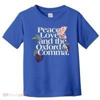Peace Love And The Comma Grammar Lover Toddler T-Shirt thumb 0