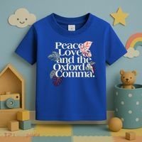 Peace Love And The Comma Grammar Lover Toddler T-Shirt thumb 3
