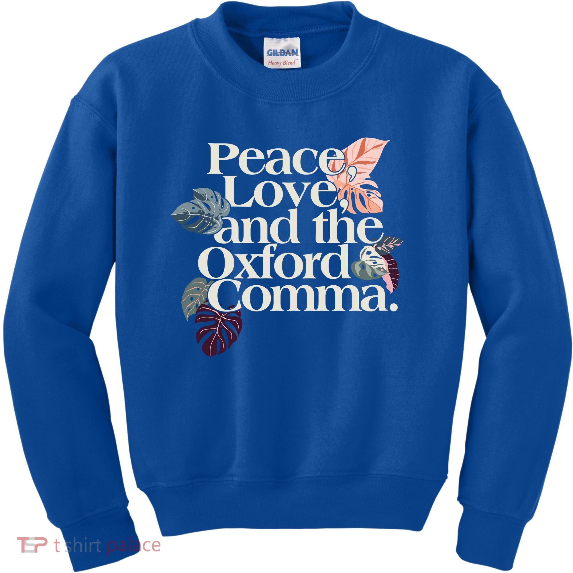 Peace Love And The Comma Grammar Lover Kids Sweatshirt