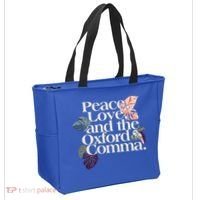 Peace Love And The Comma Grammar Lover Tote Bag thumb 2