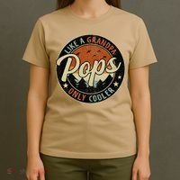 Pops Like A Grandpa Only Cooler Vintage Retro Fathers Day T-Shirt thumb 4