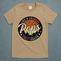 Pops Like A Grandpa Only Cooler Vintage Retro Fathers Day T-Shirt thumb 5