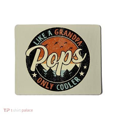 Pops Like A Grandpa Only Cooler Vintage Retro Fathers Day Mousepad