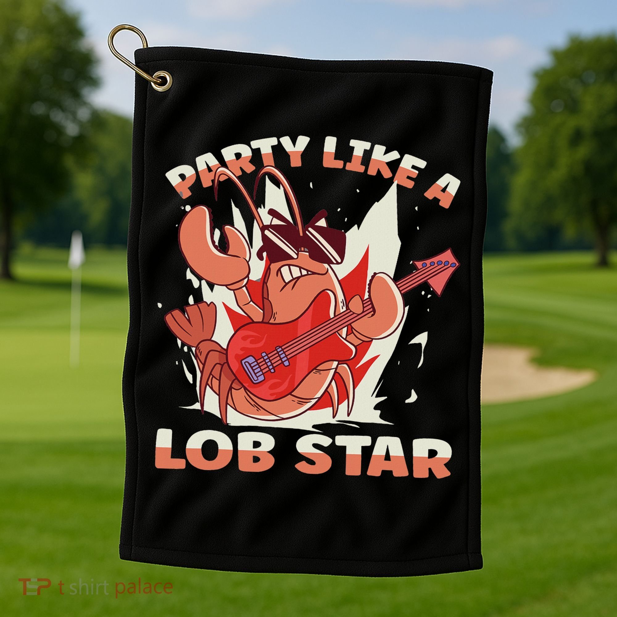 Party Like A Lob Star Lobster Golf Towel