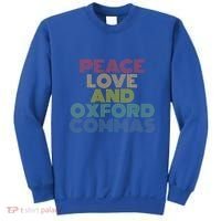 Peace Love And Oxford Commas Cool Gift Sweatshirt thumb 0