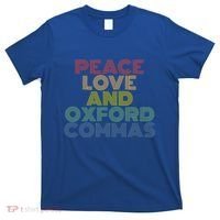 Peace Love And Oxford Commas Cool Gift T-Shirt thumb 0