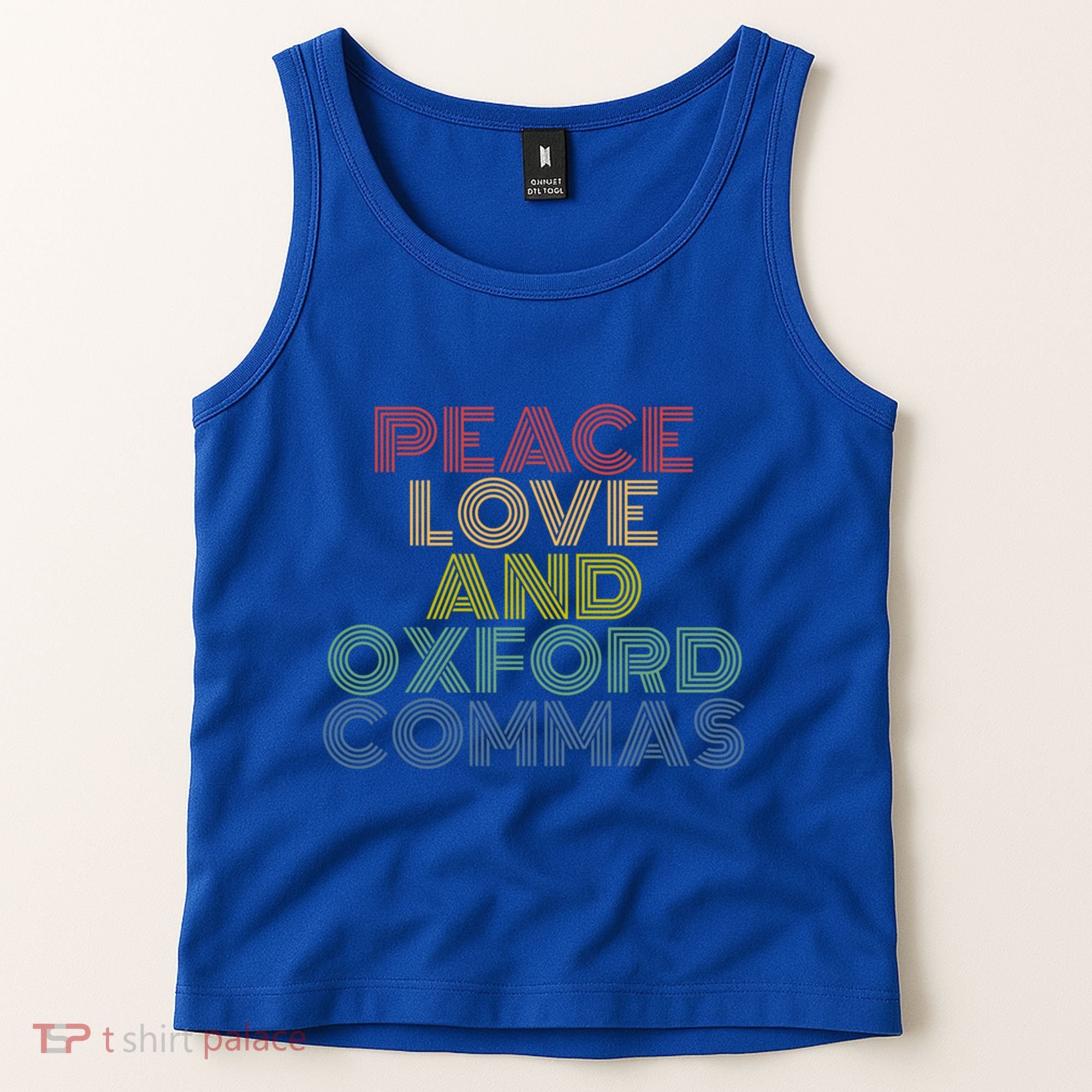 Peace Love And Oxford Commas Cool Gift Tank Top