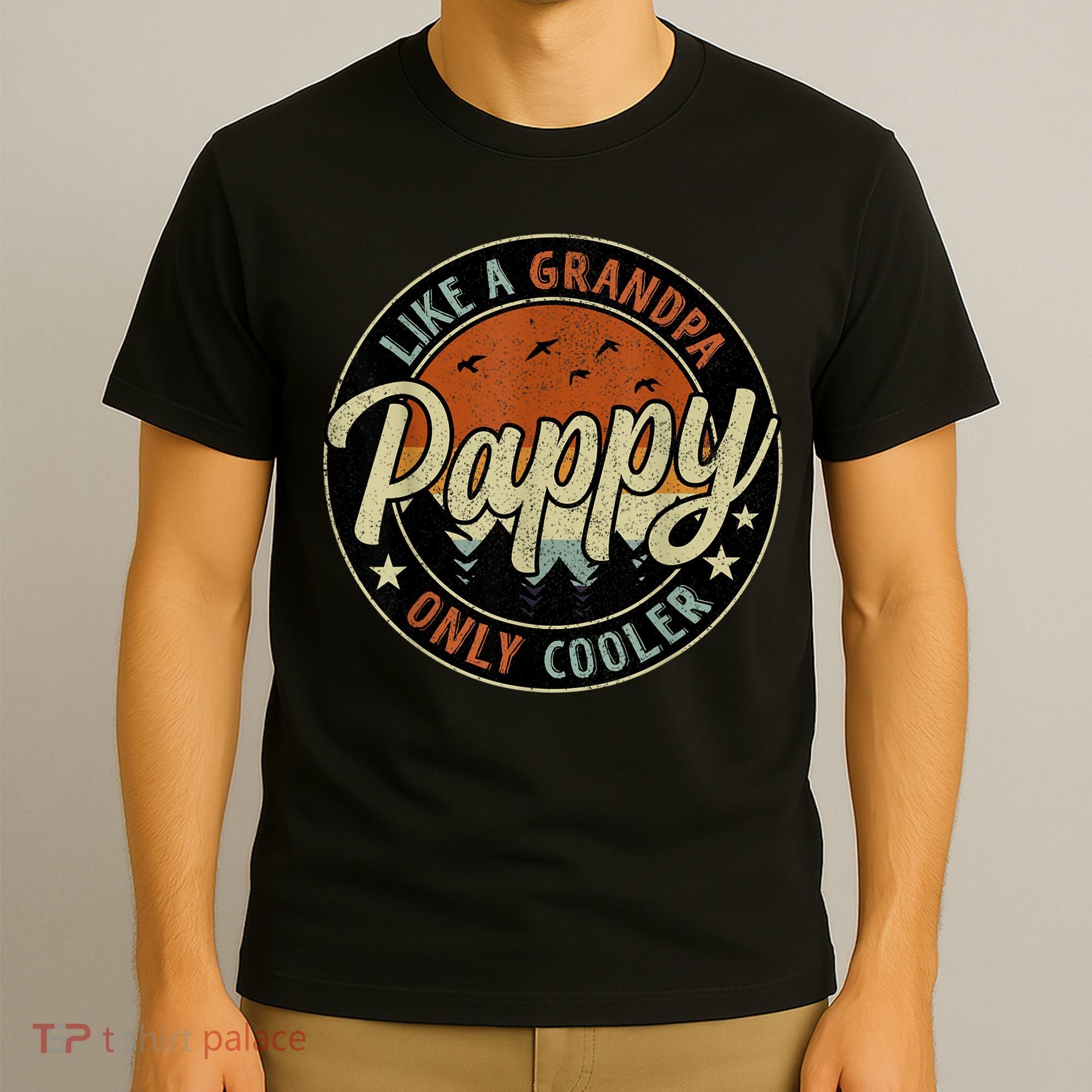 Pappy Like A Grandpa Only Cooler Vintage Retro Father's Day T-Shirt