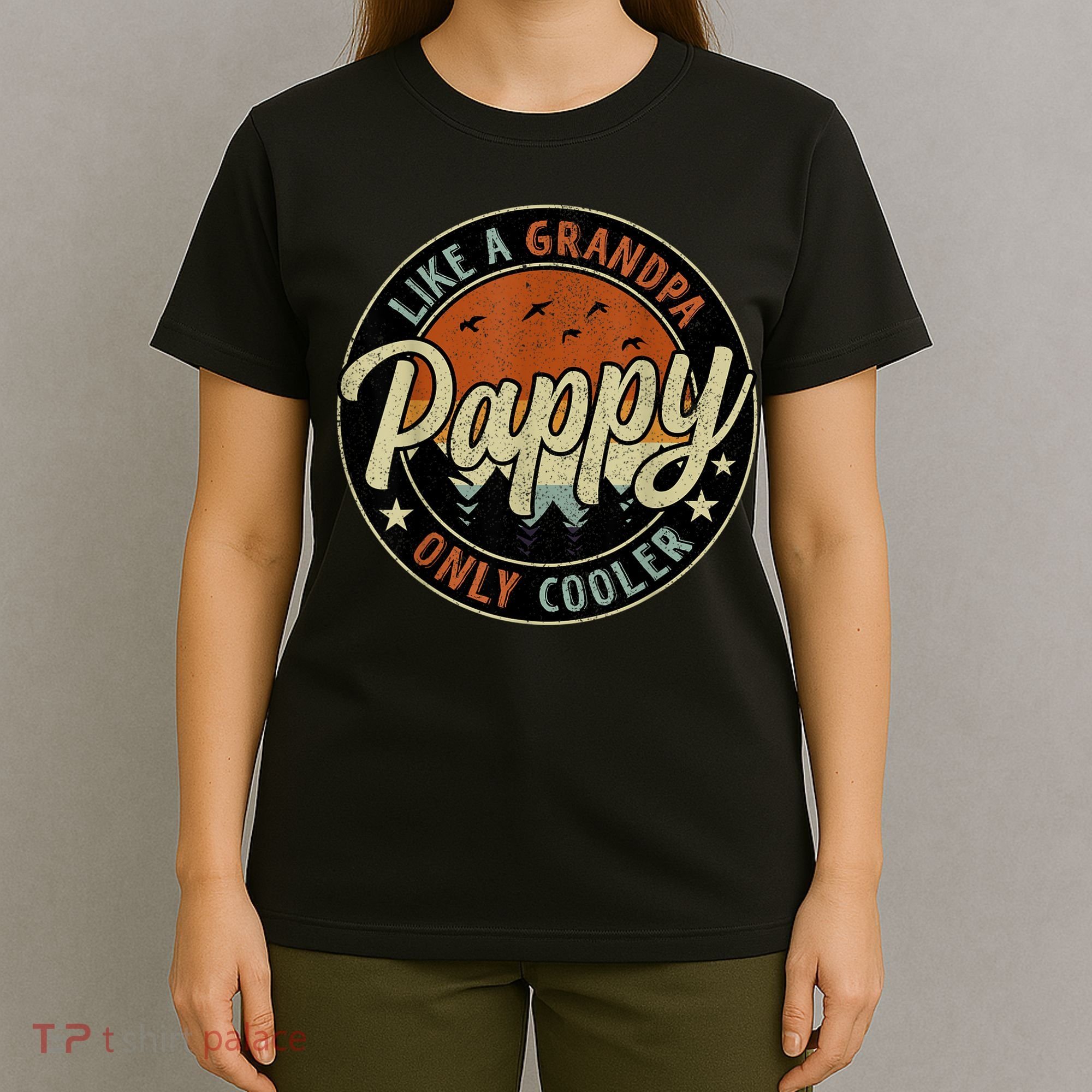 Pappy Like A Grandpa Only Cooler Vintage Retro Father's Day T-Shirt