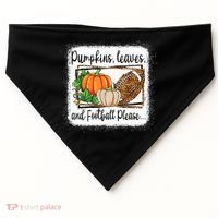 Pumpkin Leaves And Football Please Leopard Fall Vibes Gift USA-Made Doggie Bandana thumb 0