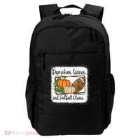 Pumpkin Leaves And Football Please Leopard Fall Vibes Gift Backpack thumb 0