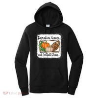 Pumpkin Leaves And Football Please Leopard Fall Vibes Gift Women's Hoodie thumb 0