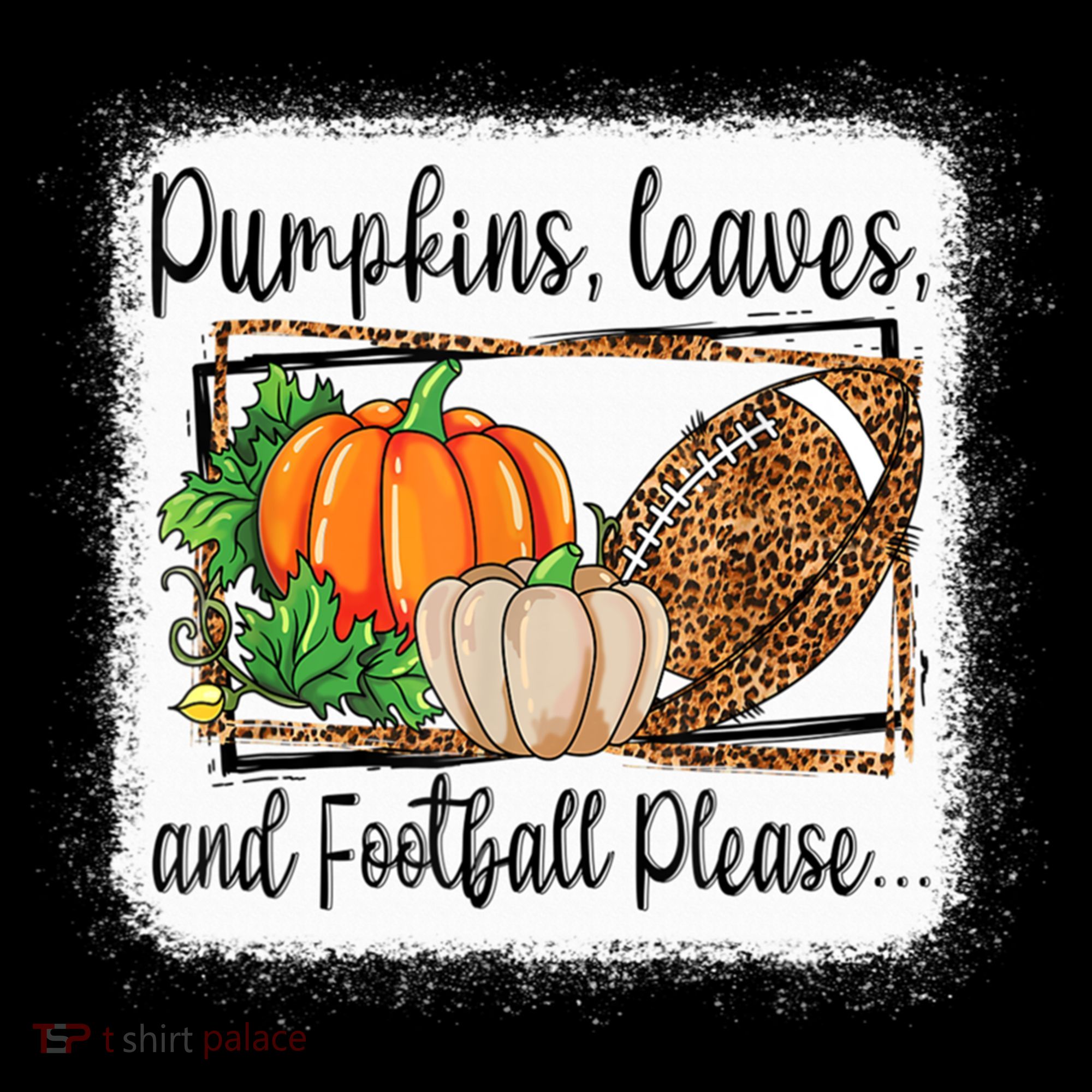 Pumpkin Leaves And Football Please Leopard Fall Vibes Gift Women's Hoodie