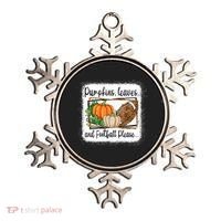 Pumpkin Leaves And Football Please Leopard Fall Vibes Gift Ornament thumb 0