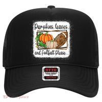 Pumpkin Leaves And Football Please Leopard Fall Vibes Gift Hat thumb 0