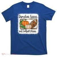 Pumpkin Leaves And Football Please Leopard Fall Vibes Gift T-Shirt thumb 0