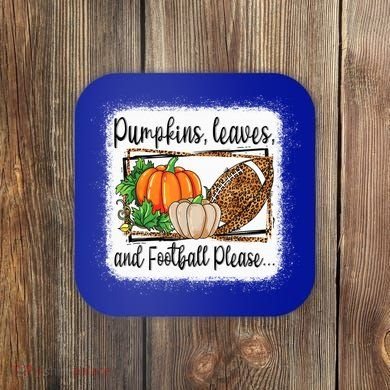 Pumpkin Leaves And Football Please Leopard Fall Vibes Gift Coaster