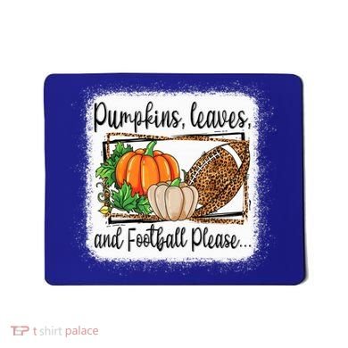 Pumpkin Leaves And Football Please Leopard Fall Vibes Gift Mousepad