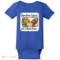 Pumpkin Leaves And Football Please Leopard Fall Vibes Gift Baby Bodysuit thumb 0