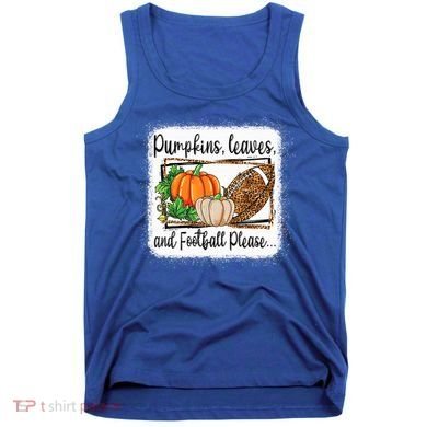 Pumpkin Leaves And Football Please Leopard Fall Vibes Gift Tank Top