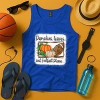 Pumpkin Leaves And Football Please Leopard Fall Vibes Gift Tank Top thumb 4